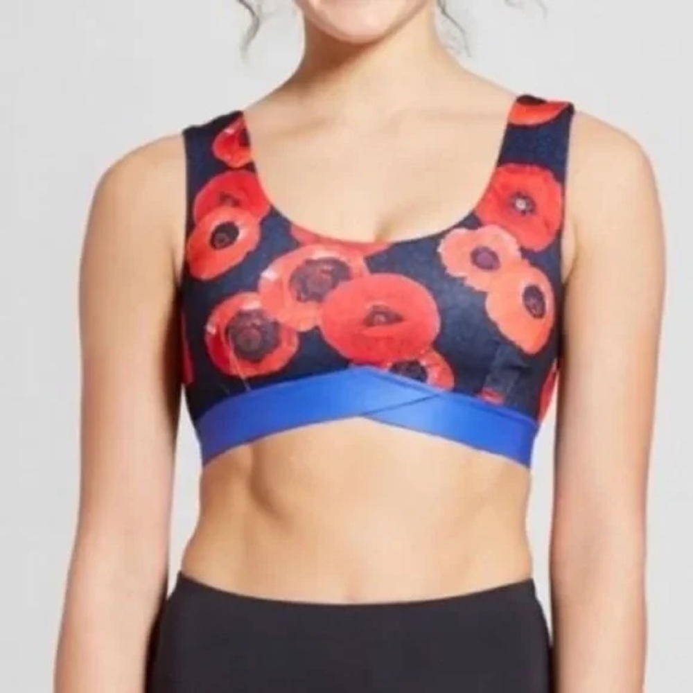 JoyLab Red and Blue Sports Bra for Activewear